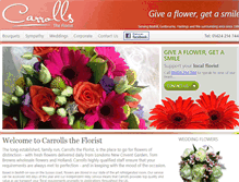 Tablet Screenshot of carrollstheflorist.co.uk